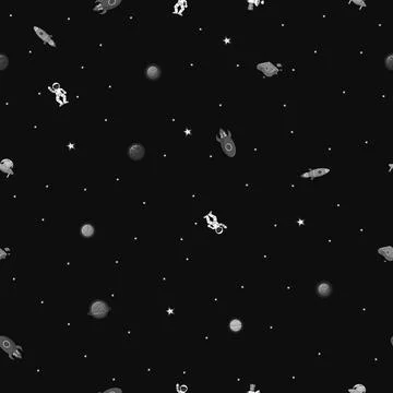 Planet pattern with constellations and stars. Illustrazione stock