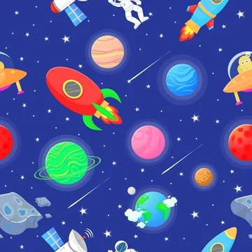 Planet pattern with constellations and stars. Stock Illustration
