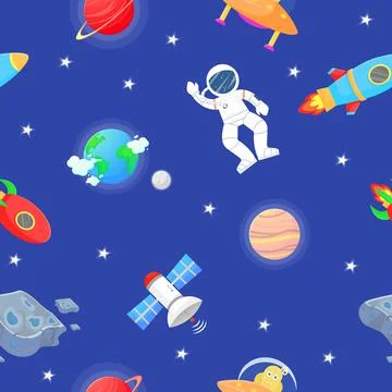 Planet pattern with constellations and stars. Stock Illustration