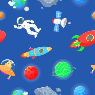 Planet pattern with constellations and stars. Illustrazione stock