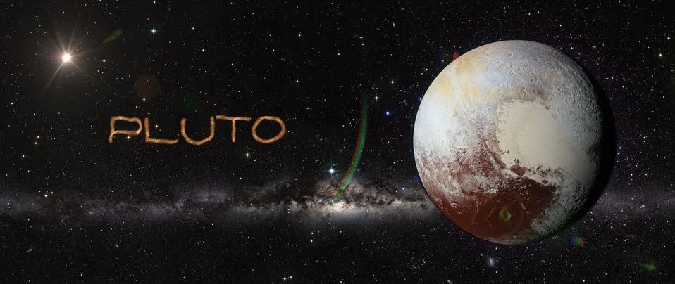 Planet Pluto in outer space. Illustrazione stock
