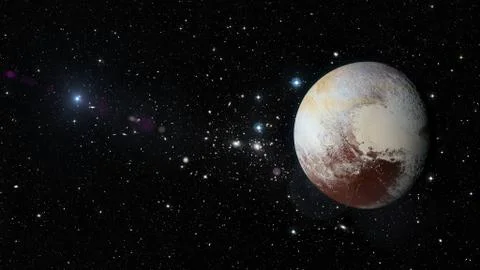 Planet Pluto in outer space. Illustrazione stock