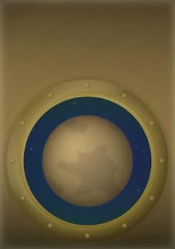 Planet Pluto in space window Stock-Illustration