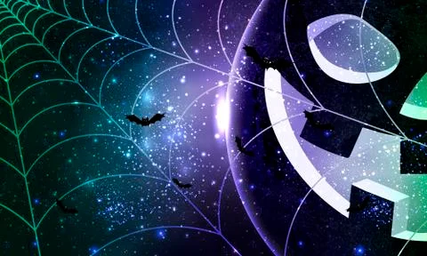 Planet pumpkin in space Stock Illustration