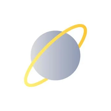 Planet with ring flat gradient two-color ui icon 스톡 일러스트