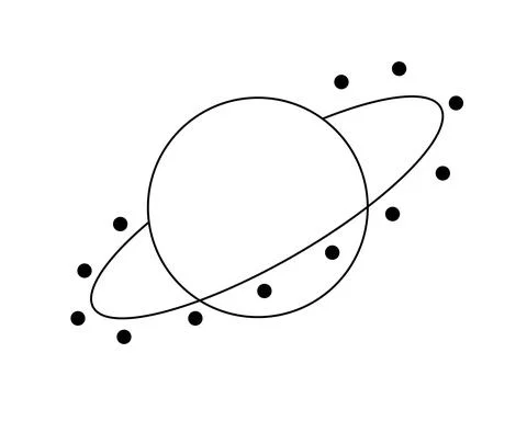 Planet with a Ring on white background Stock Illustration