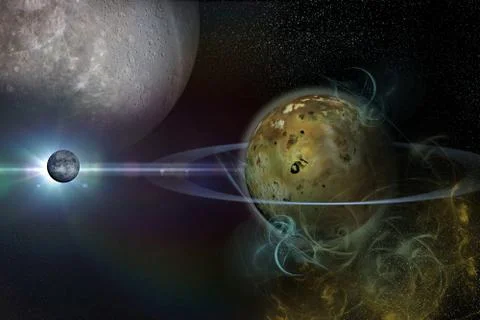 Planet with rings Stock Illustration