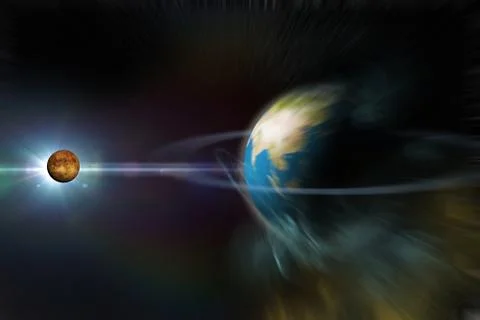 Planet with rings Illustrazione stock