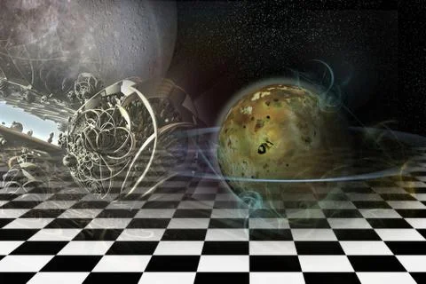 Planet with rings Stock Illustration