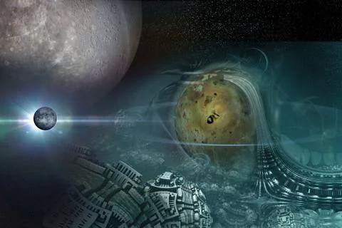 Planet with rings Stock Illustration