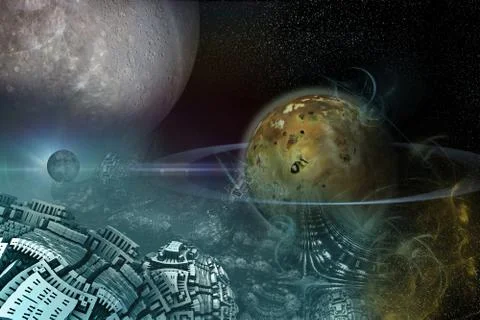 Planet with rings Stock Illustration