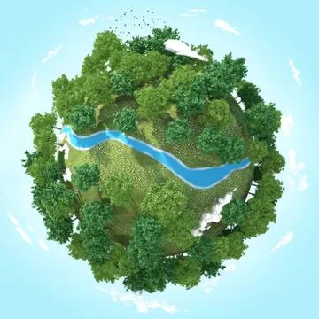 Planet River Stock Illustration