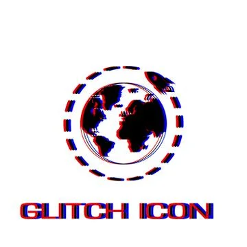 Planet with rocket icon flat Stock Illustration