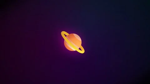Planet rotating with glowing rings floating Stock-Footage 345175777