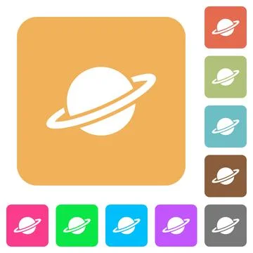 Planet rounded square flat icons Stock Illustration