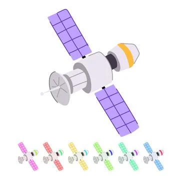 Planet satellite vector cartoon graphic Stock Illustration