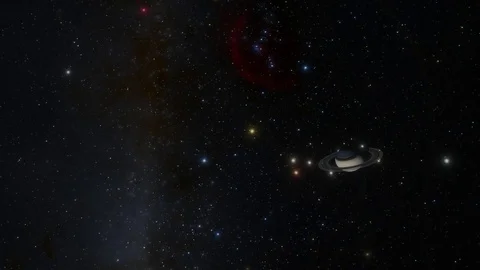 Planet Saturn Distant View Stock Footage 84958680