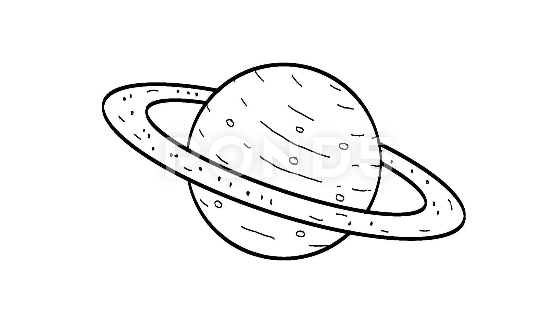 Planet Saturn Drawing 2D Animation | Stock Video | Pond5