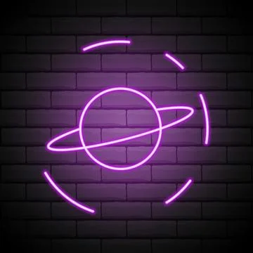 Planet Saturn icon. Elements of Web in neon style icons. Simple icon for webs Illustrazione stock