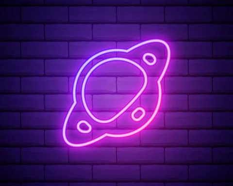Planet Saturn icon. Elements of Web in neon style icons. Simple icon for webs イラスト素材