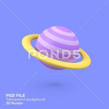 Planet Saturn isolated 3d render icon illustration PSD 템플릿