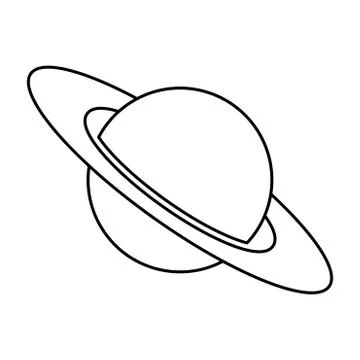 Planet Saturn with planetary ring system vector icon isolated on white backgr Stock Illustration