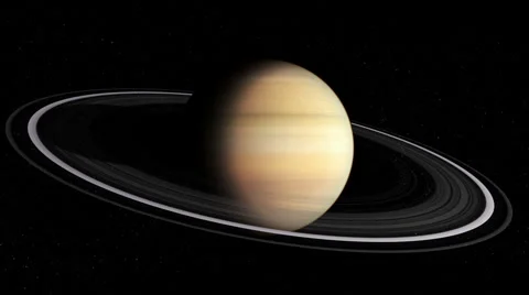 Planet Saturn rotating in space Video stock 41254530