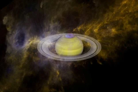 Planet Saturn. Solar system. Elements of this image furnished by NASA Stock Photos