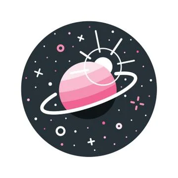 Planet Saturn vector illustration flat style Stock Illustration