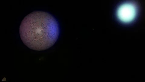 Planet scape in blue sun Stock Footage 69246133