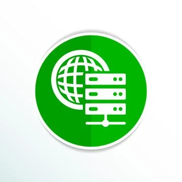 Planet Server icon symbol design workstation world Stock Illustration