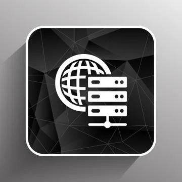 Planet Server icon symbol design workstation world Stock Illustration