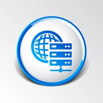 Planet Server icon symbol design workstation world Stock Illustration
