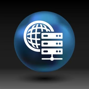 Planet Server icon symbol design workstation world Stock Illustration
