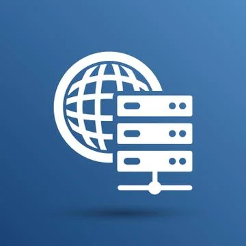 Planet Server icon symbol design workstation world イラスト素材