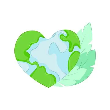 The planet in the shape of a heart. a call to protect nature. Stock Illustration