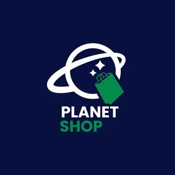 Planet Shop Logo Stock Illustration