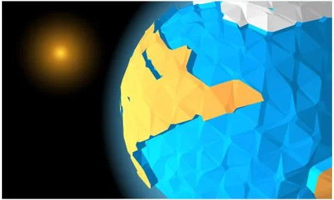 A planet similar to Earth in low-polygonal style Stock Illustration