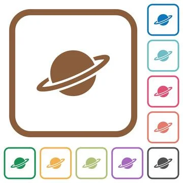 Planet simple icons Stock Illustration