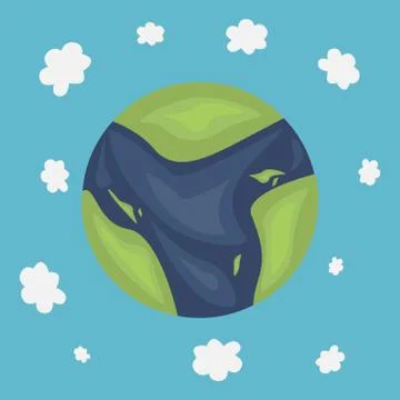 Planet on sky background Stock Illustration