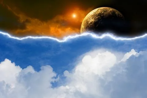 Planet in sky Stock Illustration