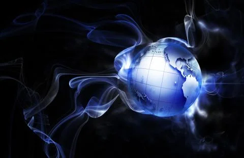 Planet in smoke Stock Illustration