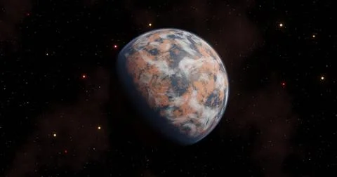 Planet from space against the background of the starry sky. Planets and galax Stock Illustration