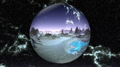 Planet in space. Animation. 4K Stock Footage 108734201