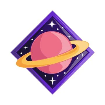 Planet space badge Stock Illustration