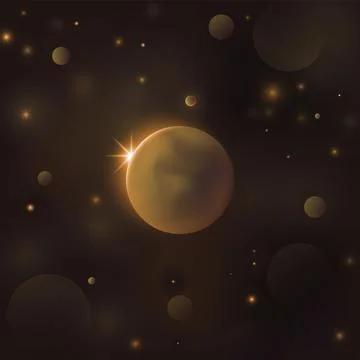 Planet in space. Cosmic deep background, solar system. Space wallpaper. EPS v Stock Illustration