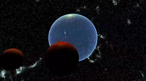 Planet in space Stock Footage 52884913