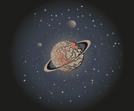 Planet in Space Stock Illustration