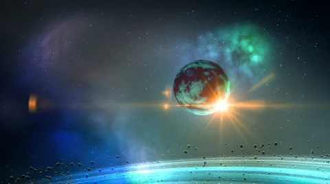 Planet in space loop Stock Footage 875923