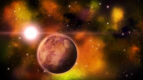 Planet in the space. Loop. Stock Footage 94140118